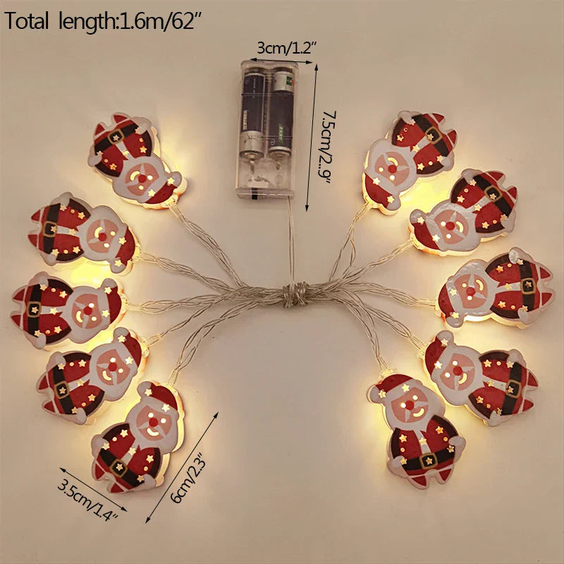FrostGlow LED Christmas Lights | Acrylic Snowman & Tree | 10-Piece String Lights | Holiday Decor for Christmas & New Year 2025