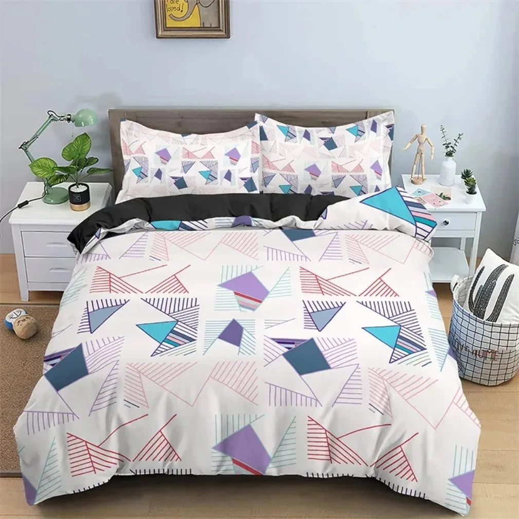 Bedding Set with Bold Geometric Design for a Modern Look