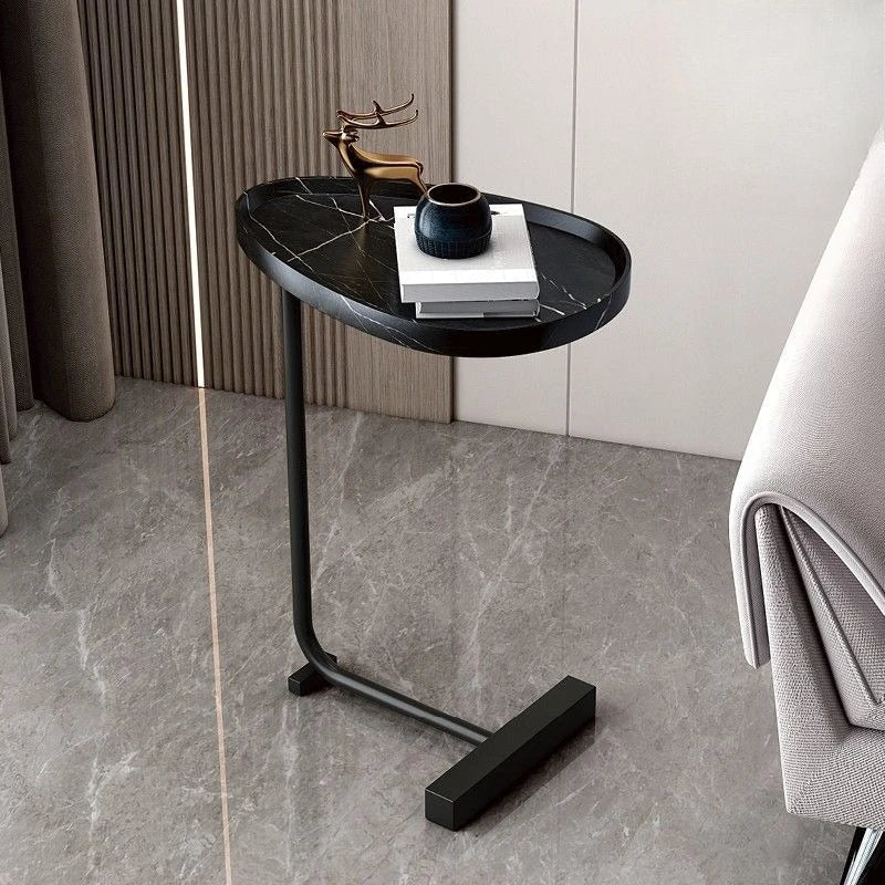 Mobile C-Shaped Side Table for Sofa or Bed