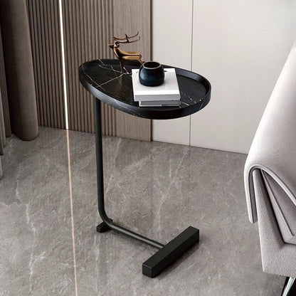 Mobile C-Shaped Side Table for Sofa or Bed