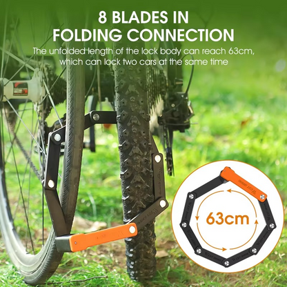 Folding Bike Lock - High Security, Weather Resistant, Compact & Portable
