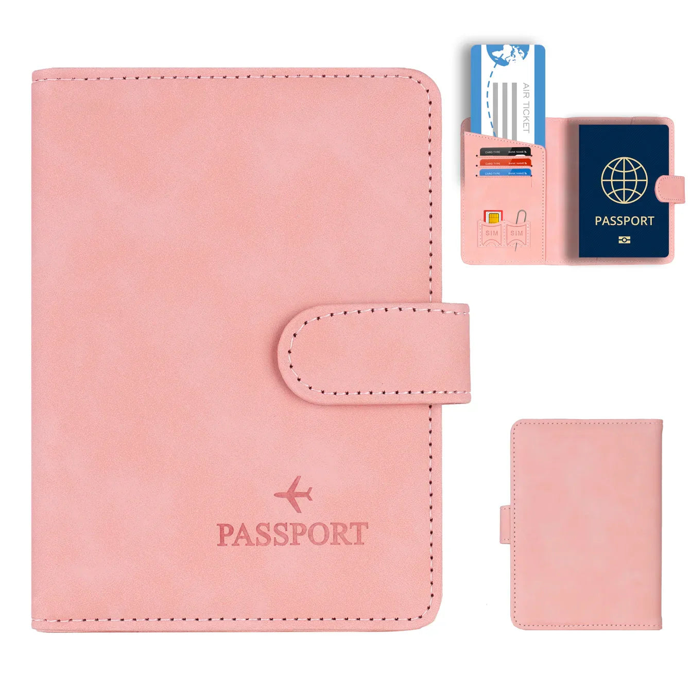 Compact Passport Holder with RFID Protection | Elegant Leather Look for Men & Women