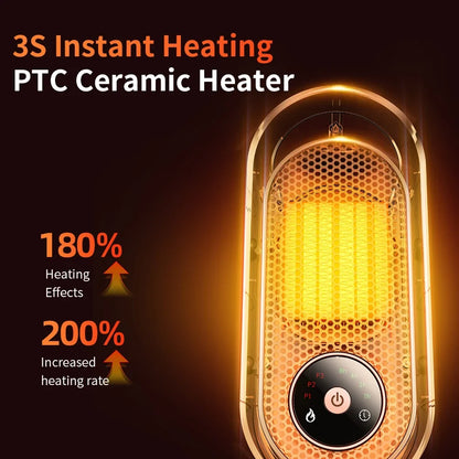 Portable 1000W Desk Fan Heater – Mini Warm Air Blower