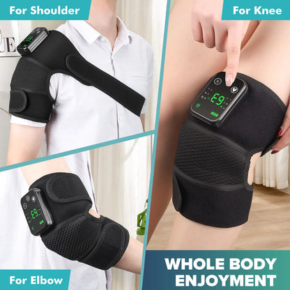 Vibrating Cordless Knee Massage Pad – 3 Heat Settings, 3 Modes, 4000mAh Battery, Adjustable Straps