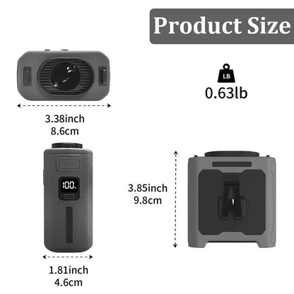 Rechargeable 10000mAh Clip-On Fan with Power Bank – Wearable, USB, 5-Speed