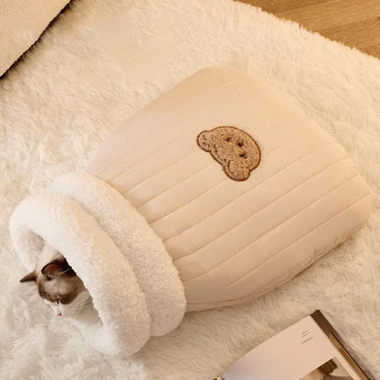 Cozy 3-Layer Pet Sleeping Bag for Cats & Small Dogs
