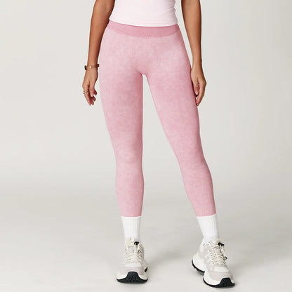 High-Waisted Ribbed Workout Leggings for Women | Seamless Stretch Fit
