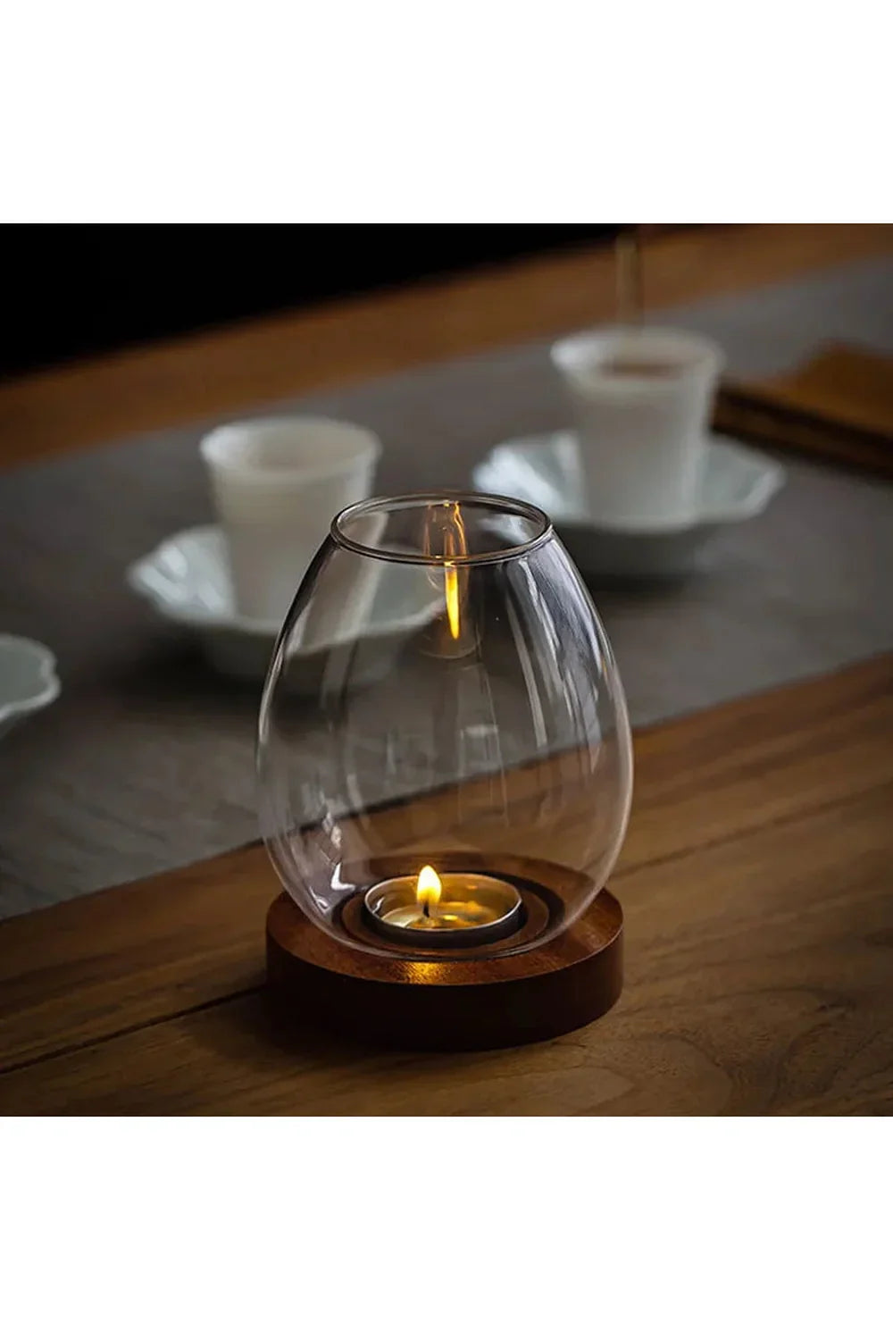 Sturdy Glass Candle Holder for Outdoor Use