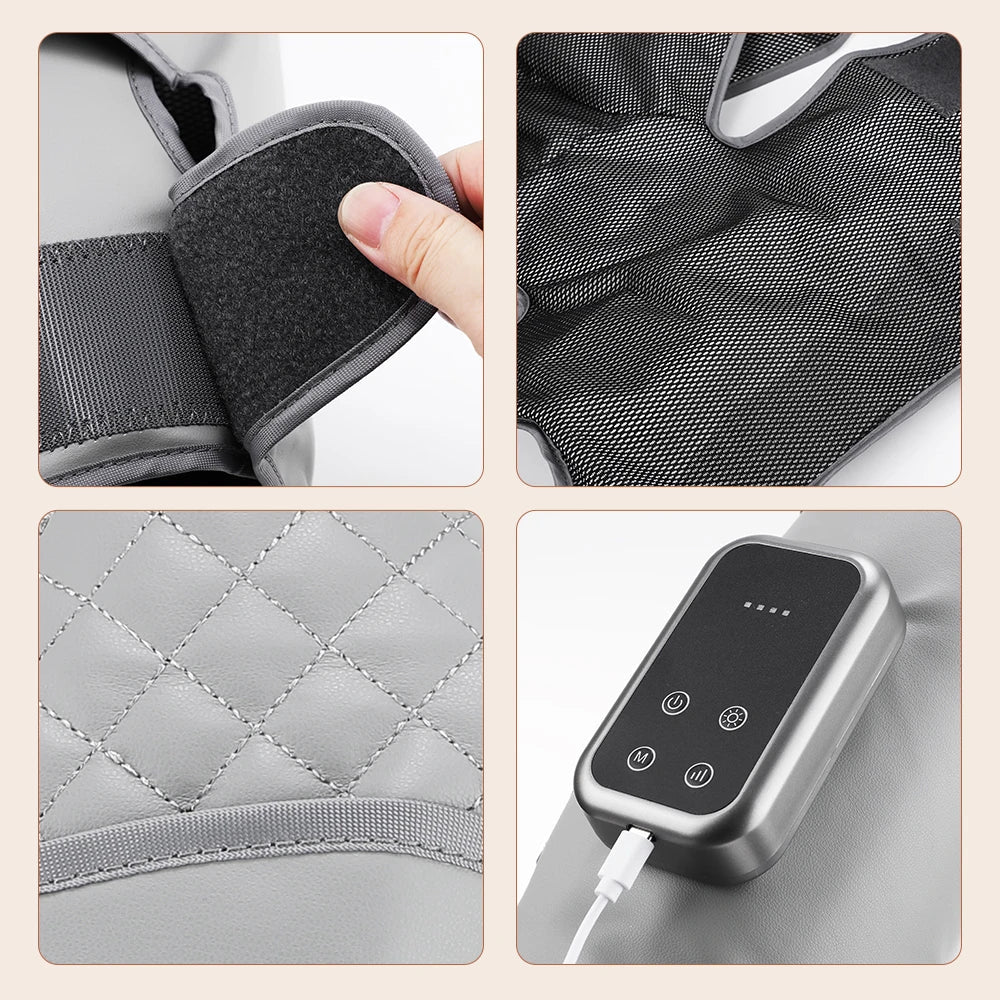 Cordless Leg Wrap Massager for Calves and Knees – Heat and Air Compression with 3 Levels and Adjustable Pressure