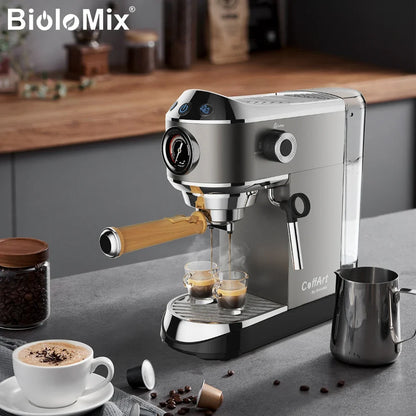 Espresso Maker with 20 Bars Pressure, Steam Frother, 1.1L Tank