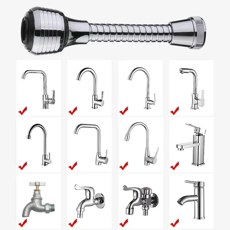 360° Faucet Attachment with 2 Spray Modes – Splash Guard & Water Saver for Kitchen & Bathroom