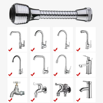 360° Faucet Attachment with 2 Spray Modes – Splash Guard & Water Saver for Kitchen & Bathroom