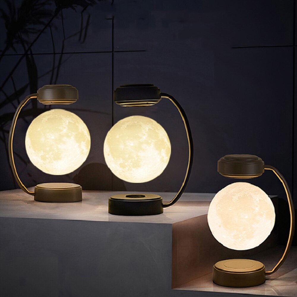 Floating 3D Moon Night Light with Magnetic Levitation