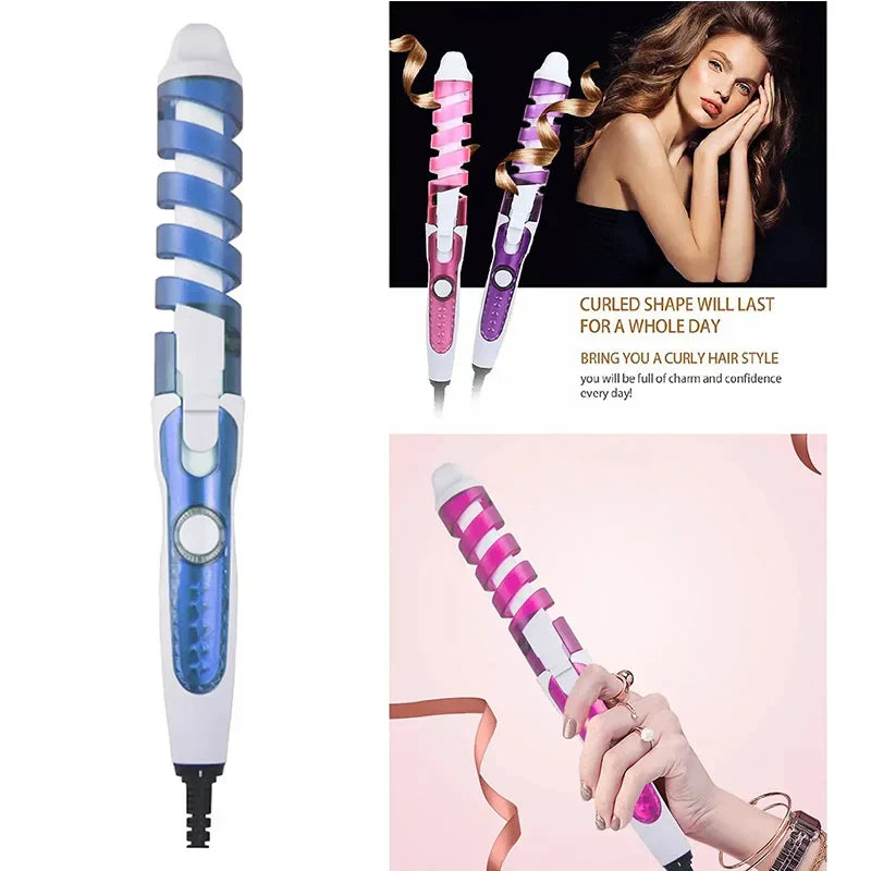 Ceramic Curling Wand for Perfect Spiral Curls | Fast Styling & Hair-Friendly