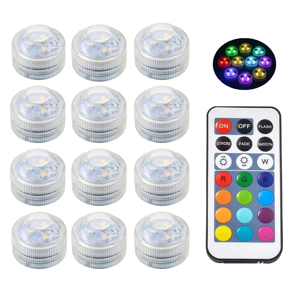 Mini Waterproof LED Underwater Lights | Remote Control | RGB Color Change