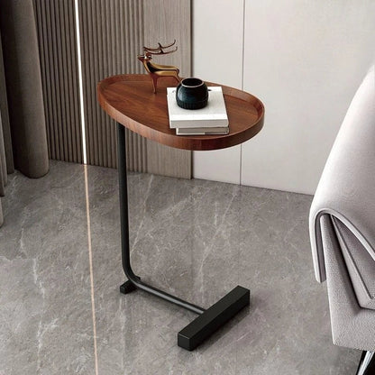 Mobile C-Shaped Side Table for Sofa or Bed