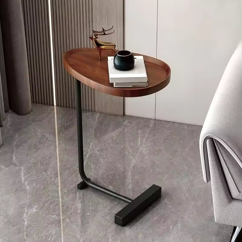 Mobile C-Shaped Side Table for Sofa or Bed