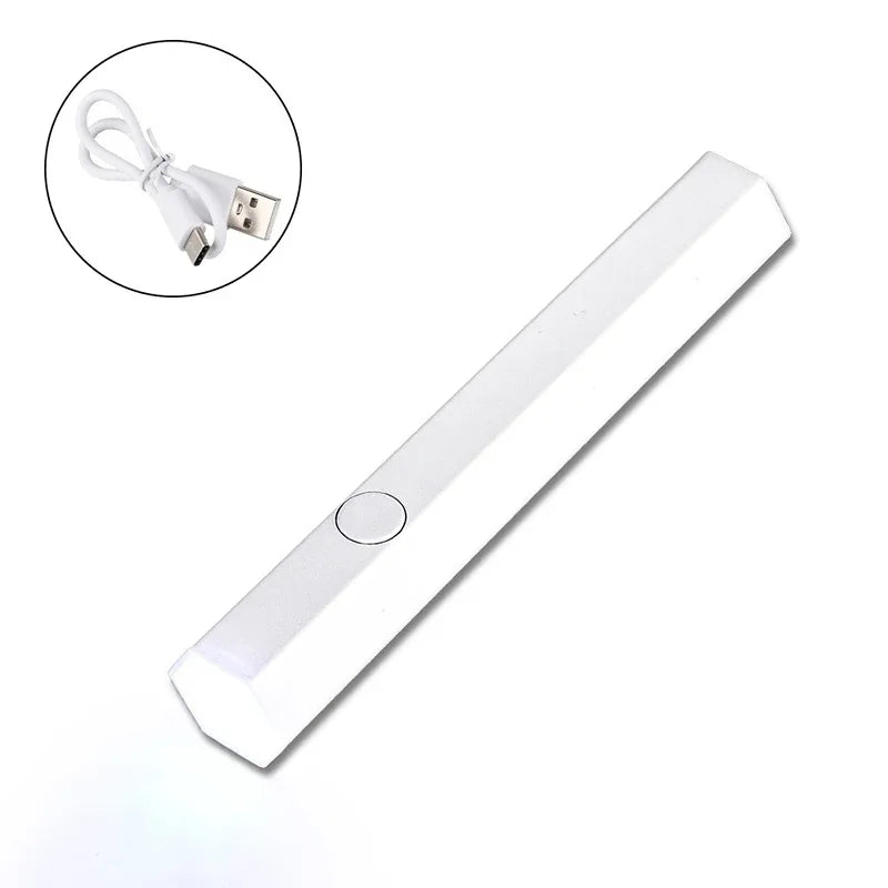 Portable LED UV Nail Lamp - Rechargeable & Fast-Drying - Compact Device with USB - Pink / White