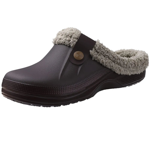 Unisex Non-Slip Slippers with Warm Fur Lining