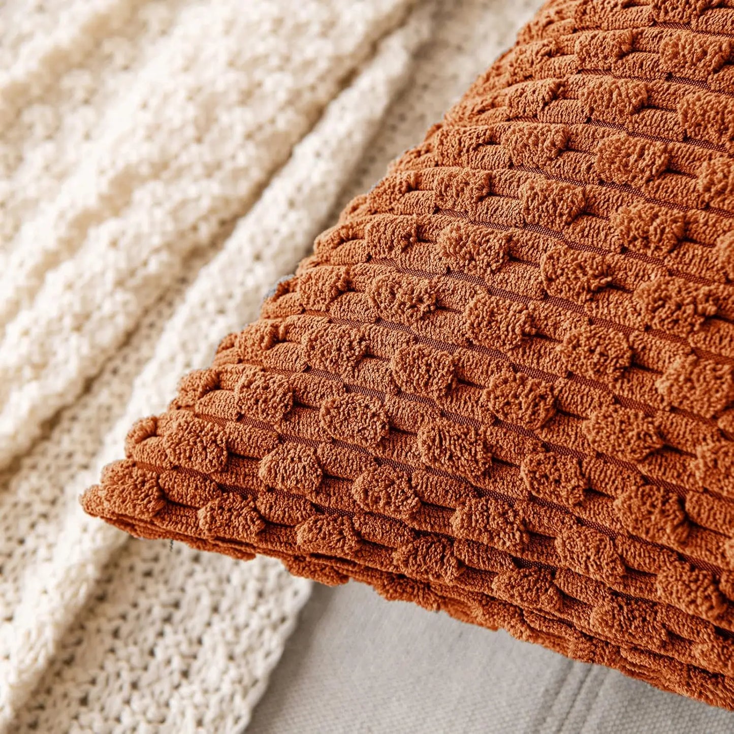 Boho Striped Corduroy Cushion Cover – Decorative Pillowcase for Sofa or Bed