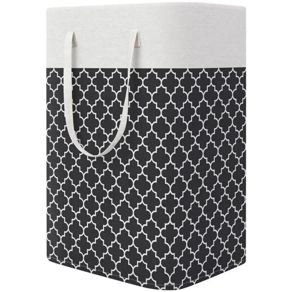 75L Waterproof Fabric Laundry Basket with Foldable Design and Handles