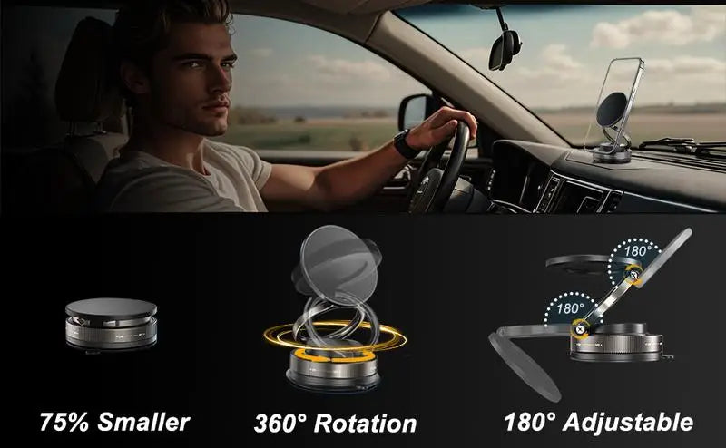 Magnetic Phone Mount for Car – 360-Degree Rotation