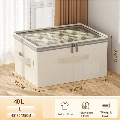 Collapsible Wardrobe Organizer with Lid | Large Storage Box for Clothes
