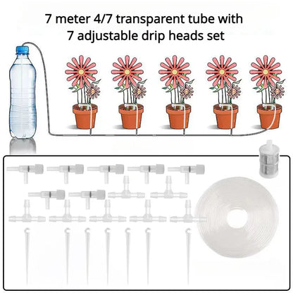 Automatic Irrigation System with Adjustable Drip Watering for Balcony and Potted Plants