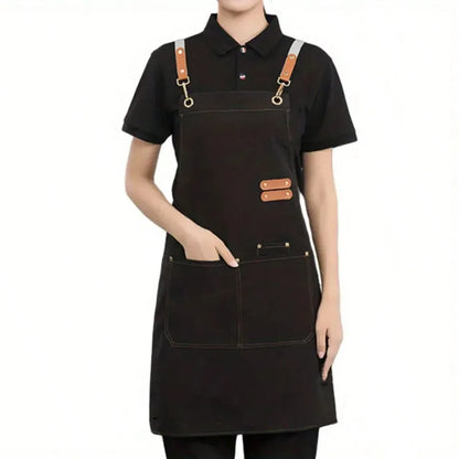 Unisex Waterproof Apron | Cross-Back Design | Adjustable Straps | Large Pockets