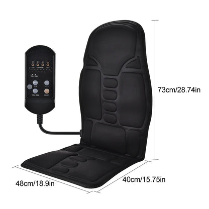 Vibration Massage Cushion for Full Body with Heat – 7 Motors, 8 Modes, 3 Intensities, Home/Car Adapters