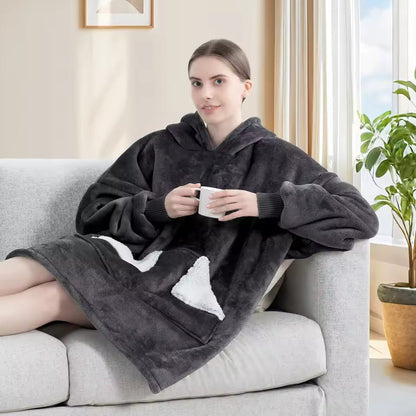 CozyWear Blanket Hoodie – Plush Oversized Fleece Sweatshirt