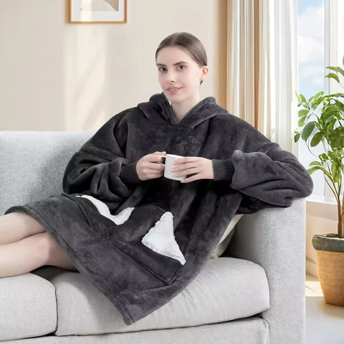 CozyWear Blanket Hoodie – Plush Oversized Fleece Sweatshirt