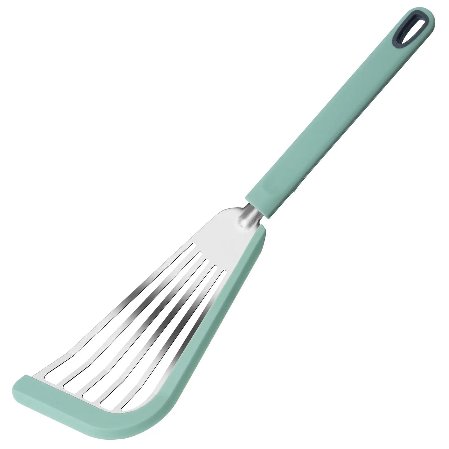 Silicone-Edged Slotted Turner - Heat-Resistant Stainless Steel Fish Spatula