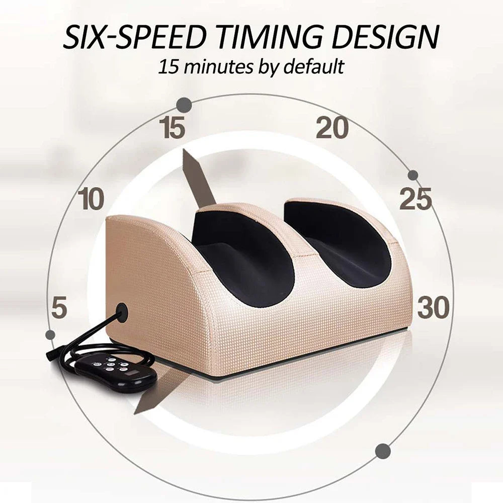 Foot Massager with Heat – 12 Kneading Nodes, Dual Rotation, 3 Intensities, 15-Minute Timer