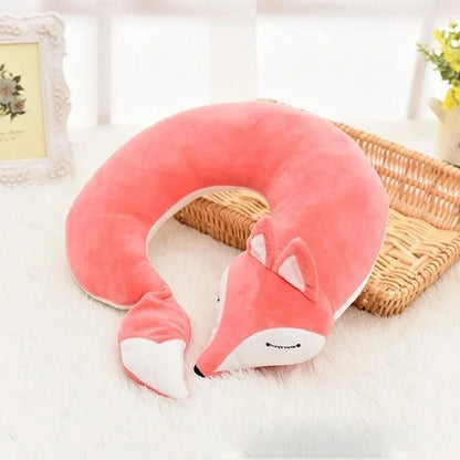 Travel Neck Pillow with Cute Fox Design | Cozy Travel Companion