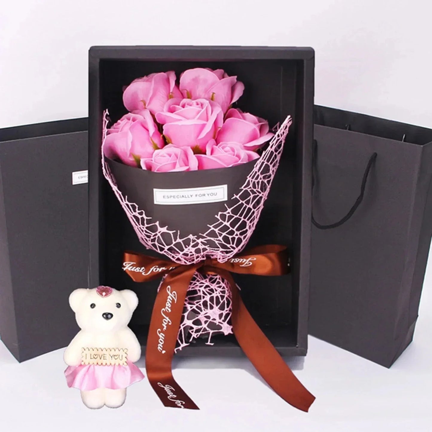 Elegant 7 Rose Soap Gift Arrangement
