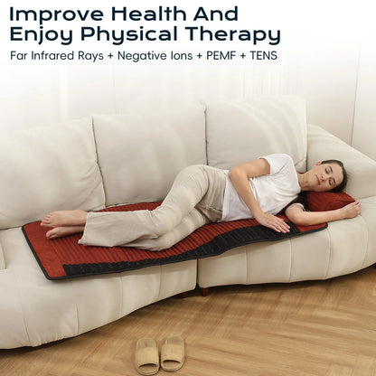 Infrared Heating Mat for Full Body 26 x 59 in | Amethyst, Jade & Tourmaline Crystals, 85–159°F, 3–64Hz