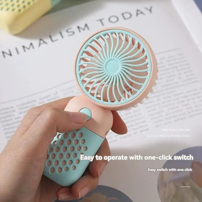 2024 Portable Mini USB Fan - Cute Handheld Charging Fan for Students