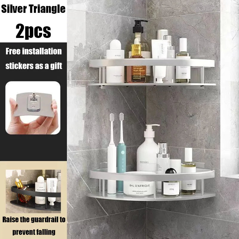 Corner Shower Shelf without Drilling – Rustproof & Space-Saving for Shampoo, Soap & Bath Accessories