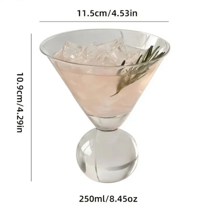 Globe-Shaped Cocktail Glass – Elegant Crystal Martini Drinkware