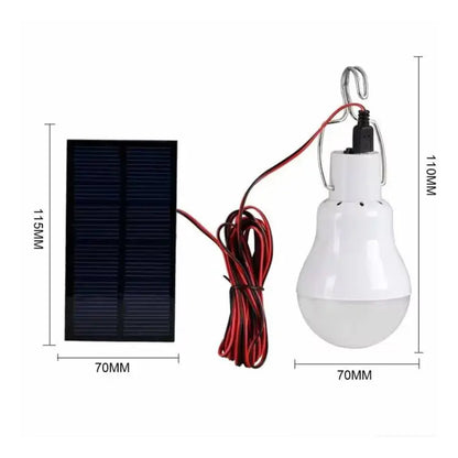 Rechargeable Solar Panel Camping Light | Portable Hook Lamp for Outdoor & Garden with Solar-LED Bulb