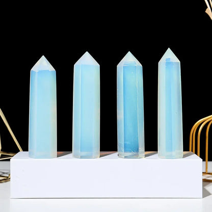 Natural Quartz Crystal Obelisk for Meditation and Chakra Healing Decor