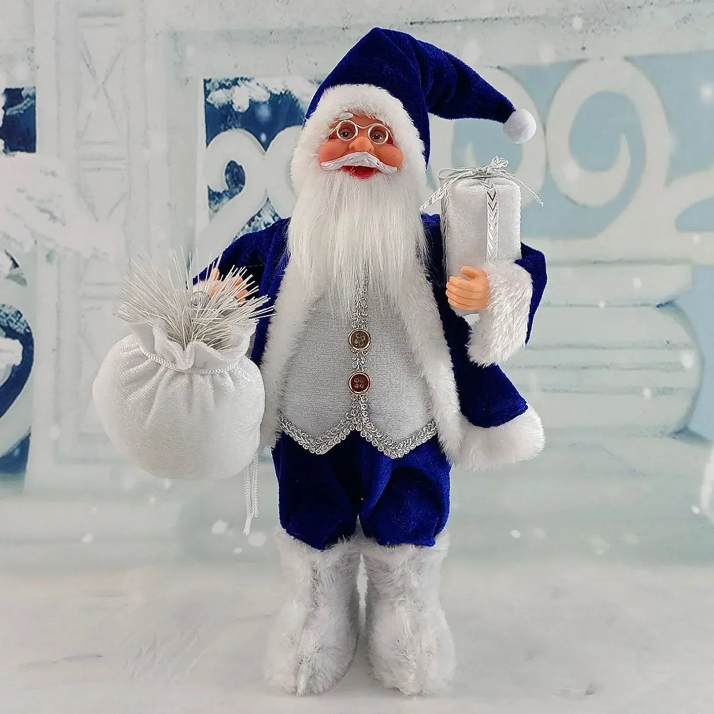 Christmas Figure MerryClaus | Santa Claus Sitting & Standing | 30 cm Decoration for Mantel, Table & Tree Ornaments