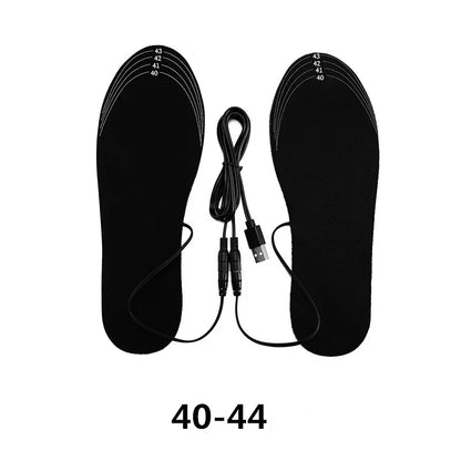 Rechargeable Heated Insoles with USB - Customizable Warm Inserts Size 35-46 for Outdoor Skiing Winter Foot Comfort