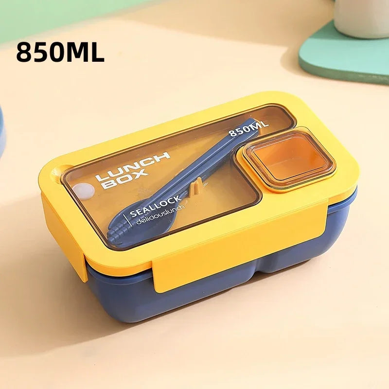 Microwave-Safe Meal Prep Container with Cutlery - Leak-Resistant Bento Box