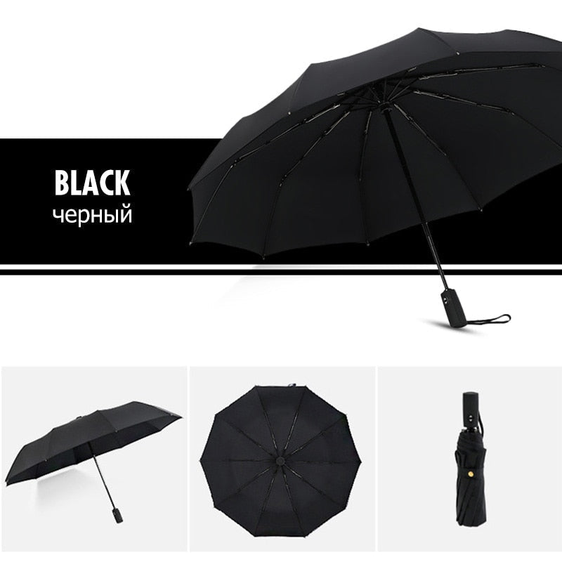 Windproof Automatic Umbrella with Reversed Closing – StormShield Design