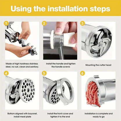 Manual Meat Grinder and Chopper | Stainless Steel | Sturdy Table Clamp