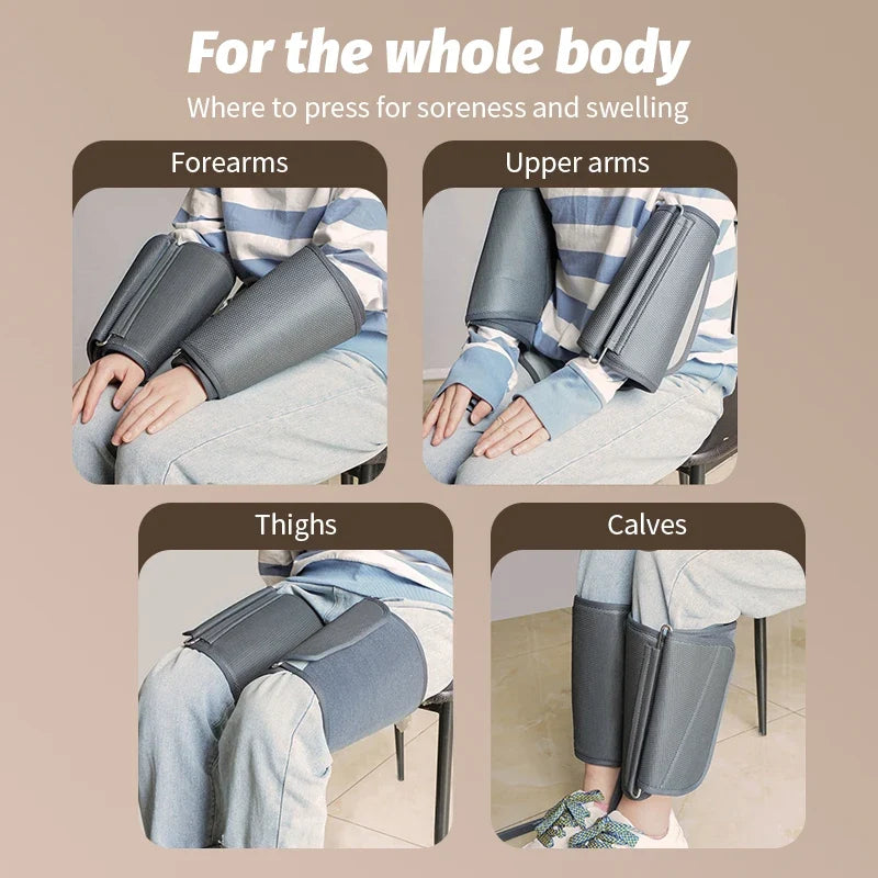 Foot and Calf Massager with Heat, Air Compression, 5 Settings, LCD Display & Washable Cover