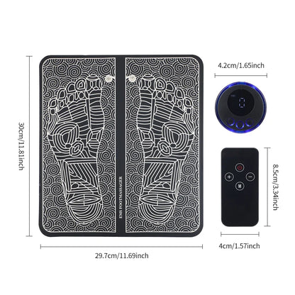 Rechargeable Foot and Leg Stimulator Mat with Remote – 8 Modes, 19 Intensities