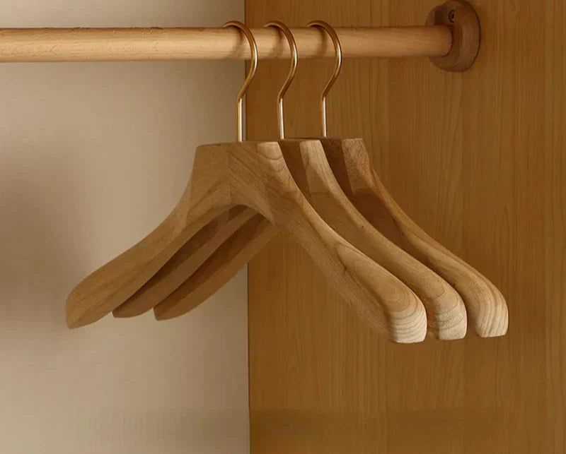 Wooden Suit and Coat Hangers with Wide Shoulders – Cedar Organizer (Set of 2)